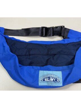 VTG Powderline Fanny Pack Blue Approx 8x16 Bag Angelfire Adjustable  GUC